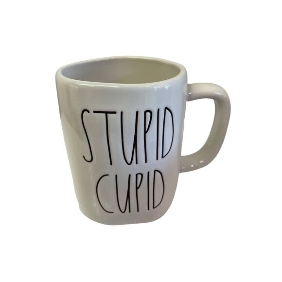 RAE Dunn Coffee Ceramic Mug Artisan Stupid Cupid 5.25"W x 3.25"L x 4.5"H - Picture 1 of 6